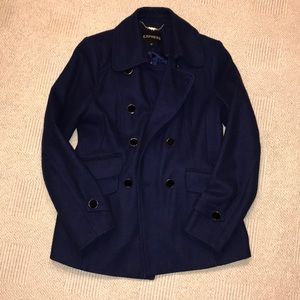 Express Women’s Royal Blue Mid Length Peacoat